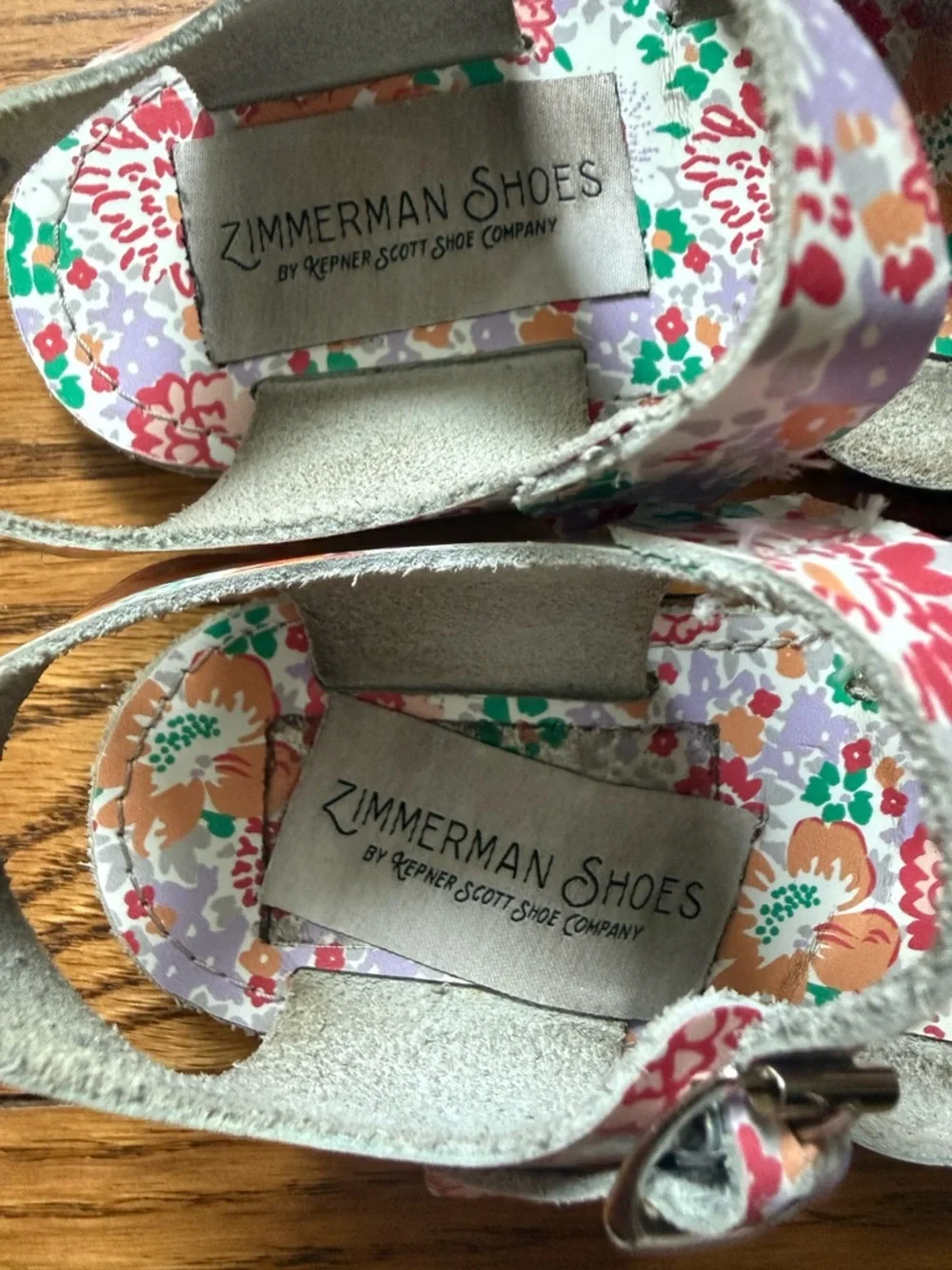 Zimmermann x Minnow Floral Kids Sandals Size 10 Peach Mint Lavender VGUC